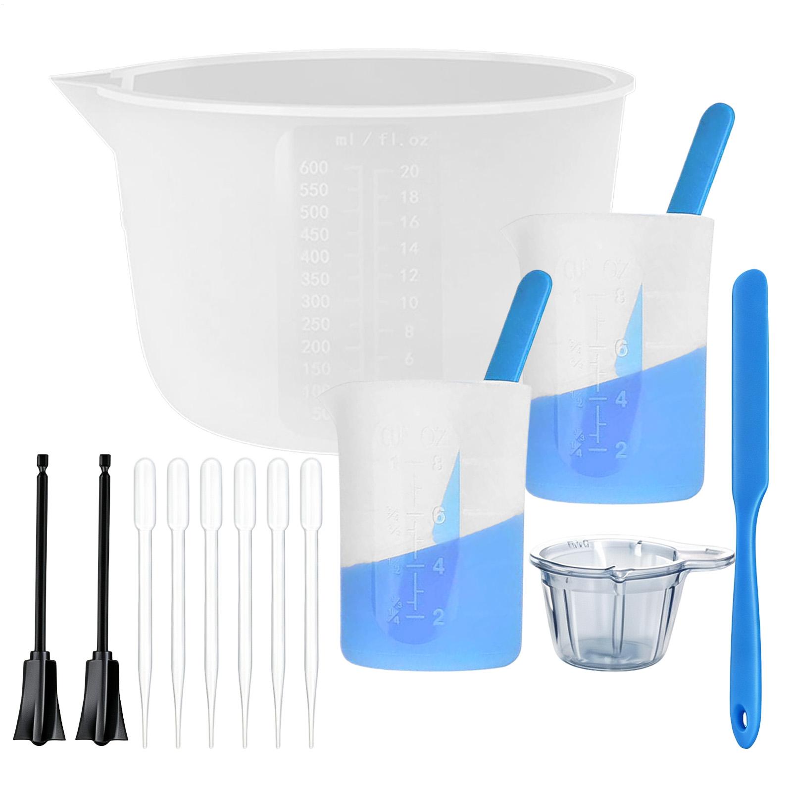 Resin Mixing Cups Silicone Reusable Graduated - Kit de ferramentas com copos medidores