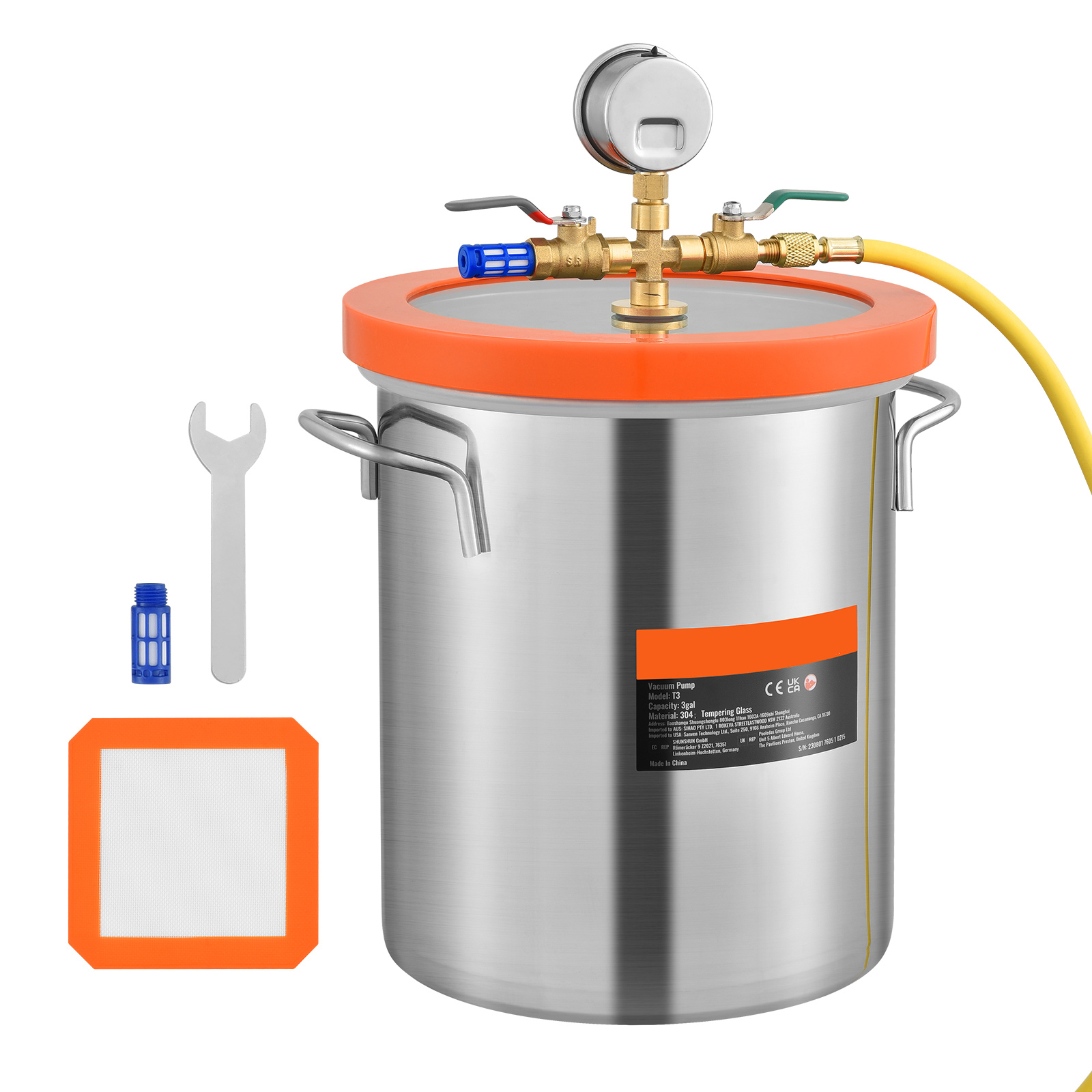 Vacuum Degassing Chamber 3 Gallon Pump - SucceBuy Câmara a Vácuo de 3