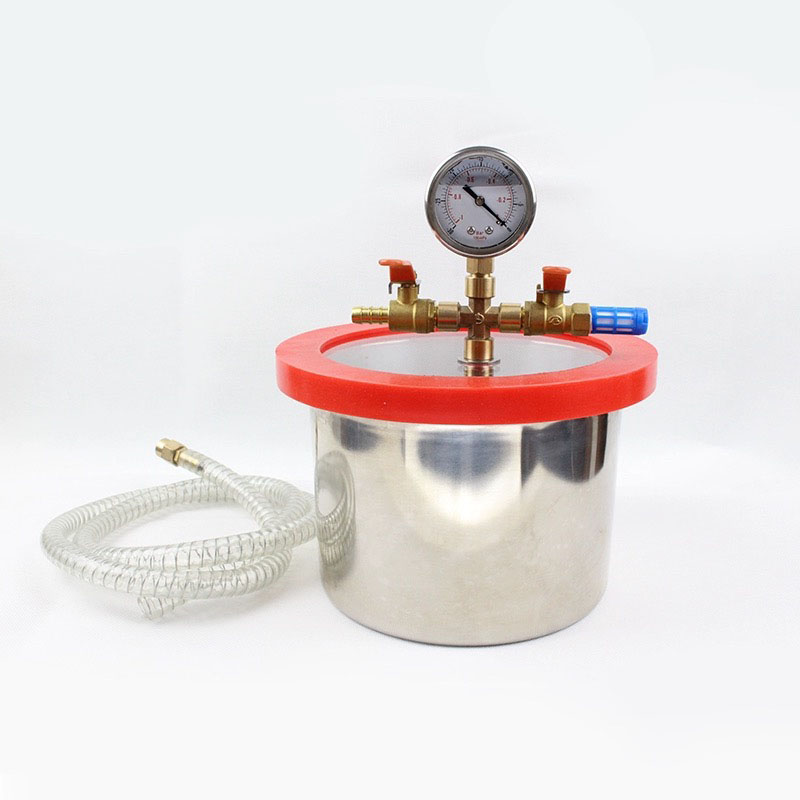 Vacuum Chamber Stainless Steel Acrylic Lid - Câmara de Desgasificação a Vácuo em