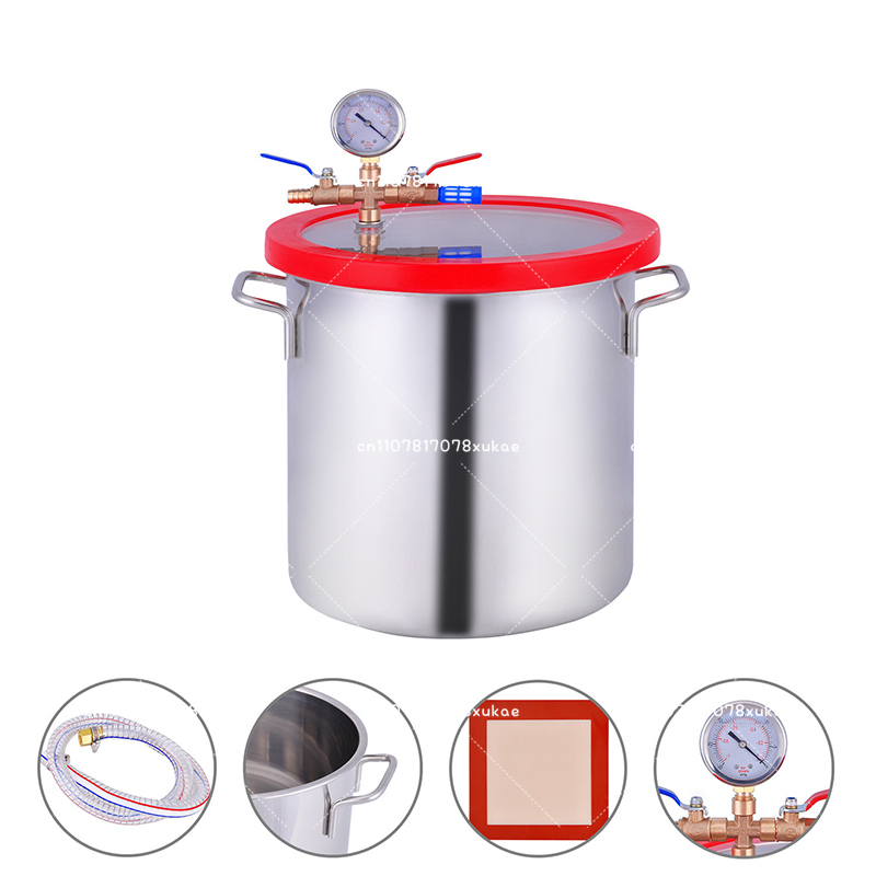 Vacuum Chamber Stainless Steel Acrylic Lid - Câmara de desgaseificação a vácuo de