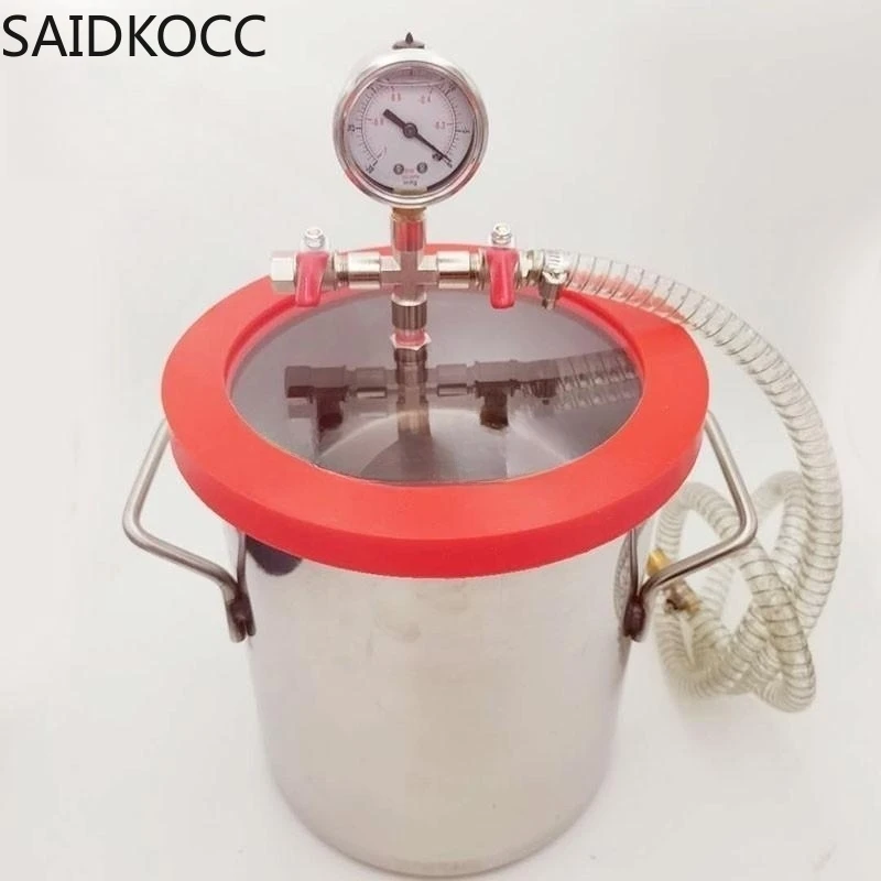Vacuum Chamber Stainless Steel Acrylic Lid - Câmara de desgaseificação a vácuo de