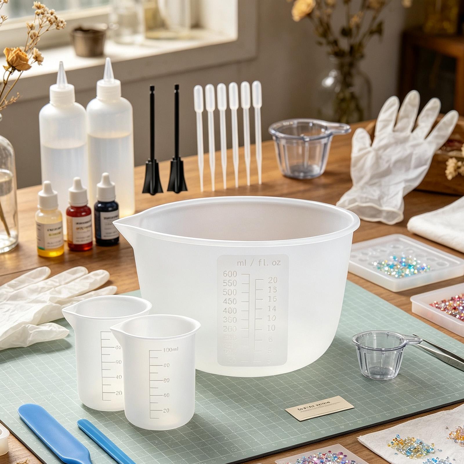 Kit de ferramentas com copos m - Resin Mixing Cups Silicone Reusable Graduated avaliação e preço