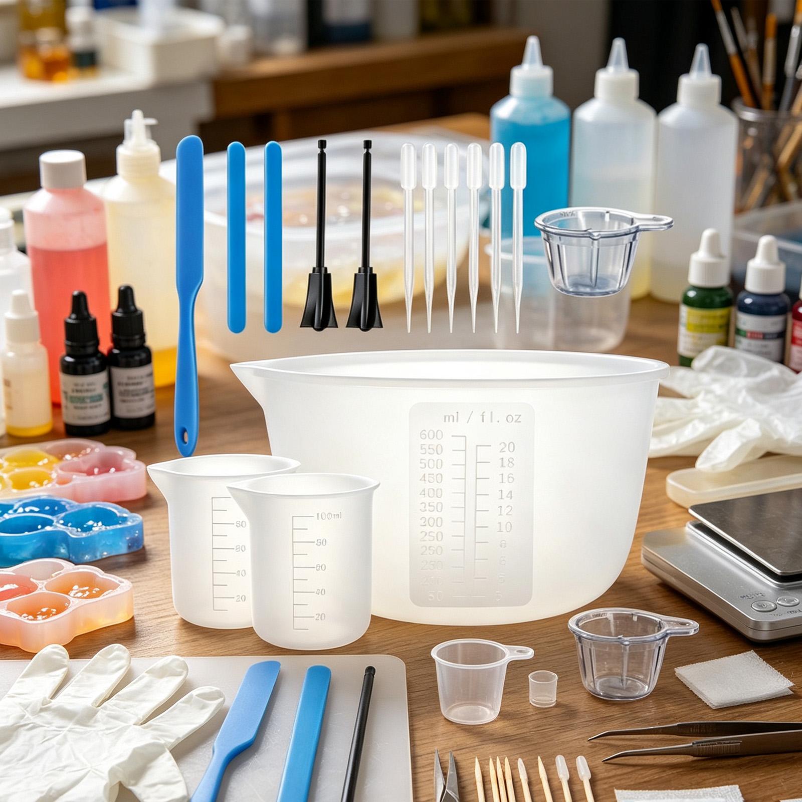 Kit de ferramentas com copos m - Resin Mixing Cups Silicone Reusable Graduated avaliação e preço
