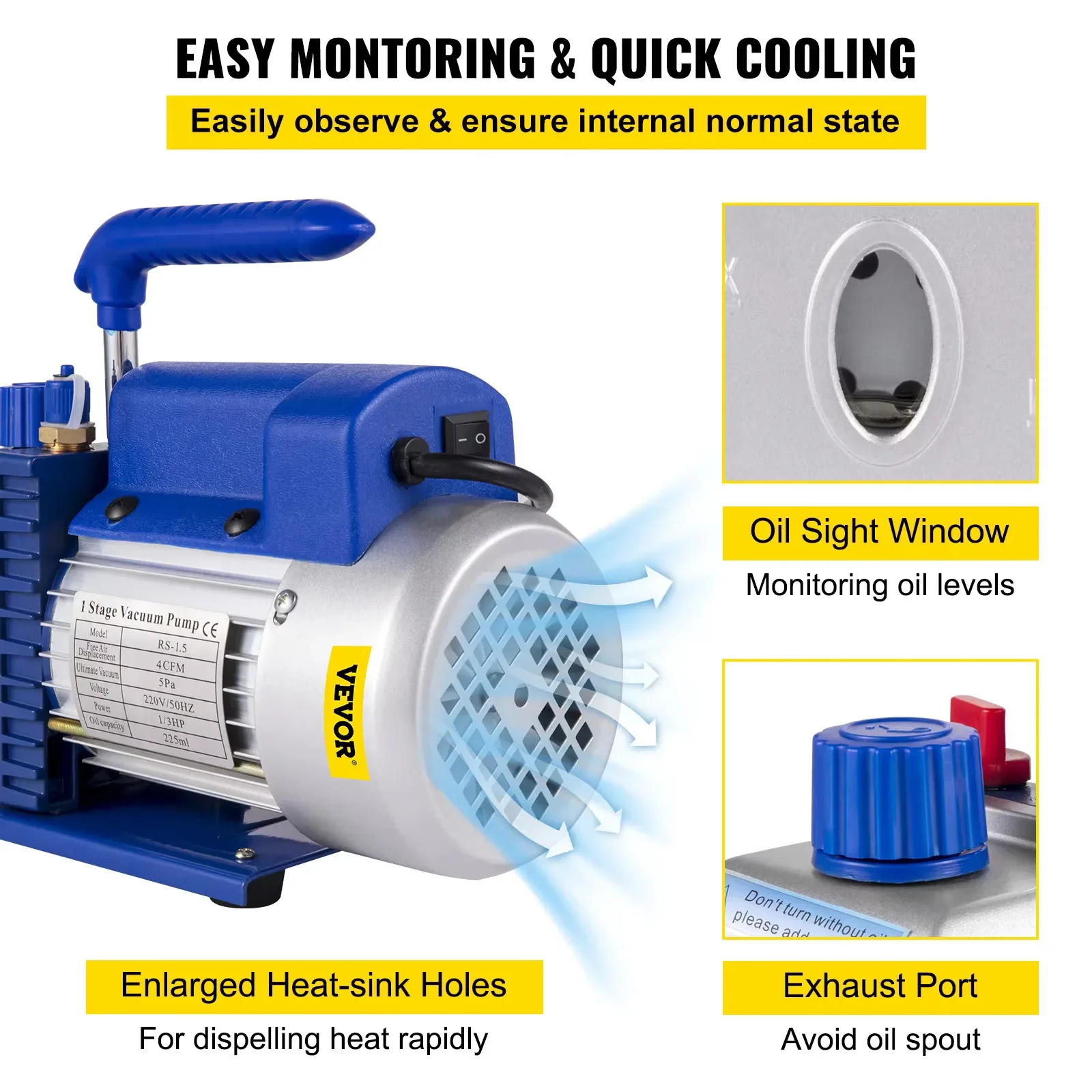 Bomba de Vácuo Rotativa de Pal - Rotary Vane Vacuum Pump Hvac 4Cfm 1/3Hp avaliação e preço