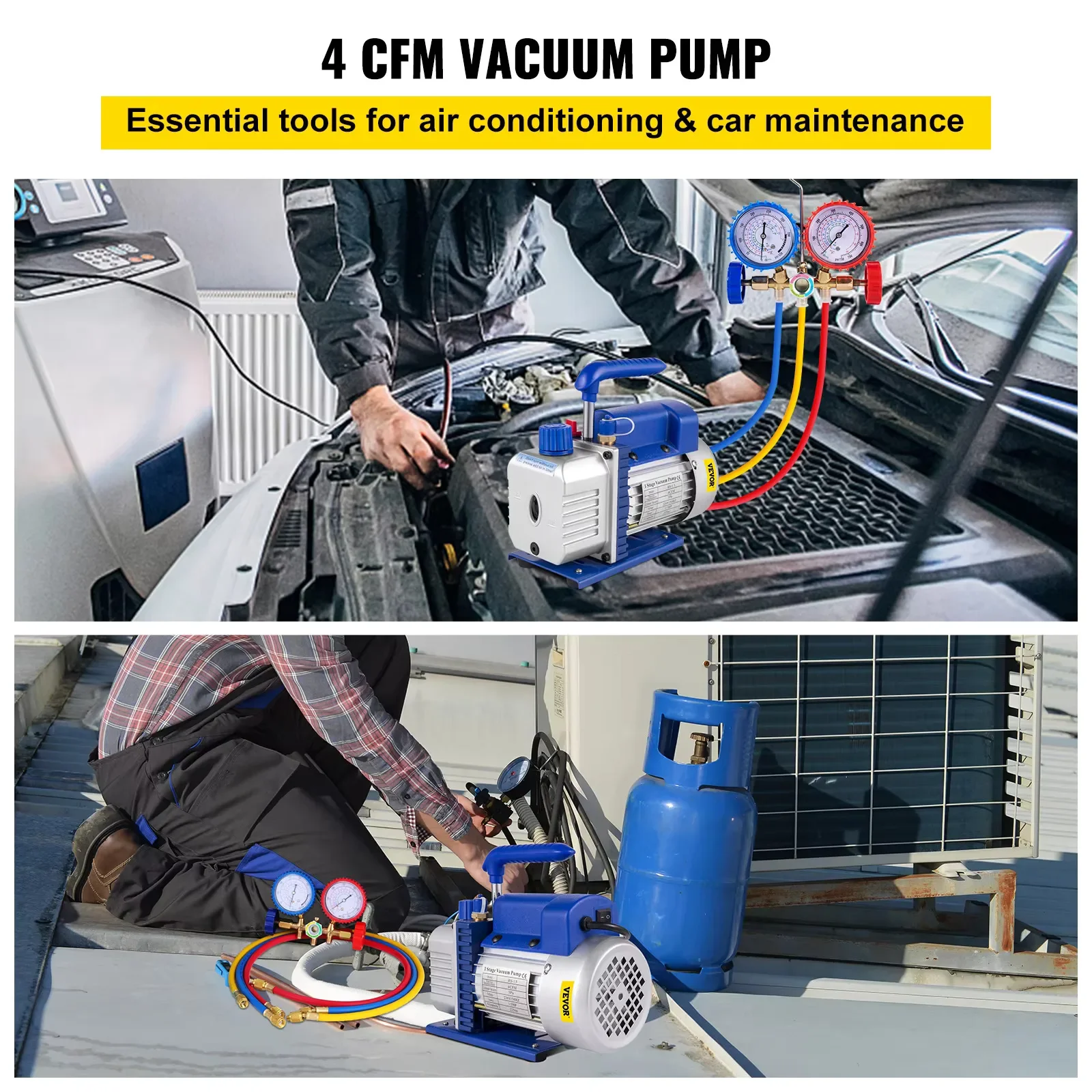 Bomba de Vácuo Rotativa de Pal - Rotary Vane Vacuum Pump Hvac 4Cfm 1/3Hp avaliação e preço