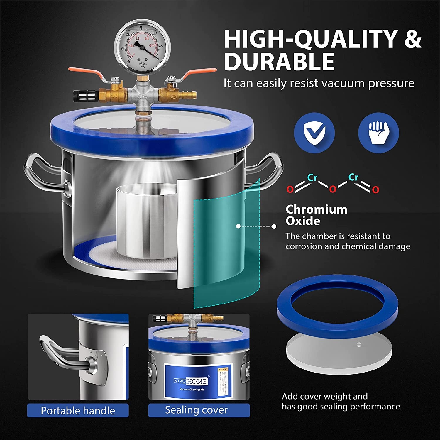 Câmara de Vácuo de Aço Inoxidá - Vacuum Degassing Chamber 3 Gallon Pump avaliação e preço