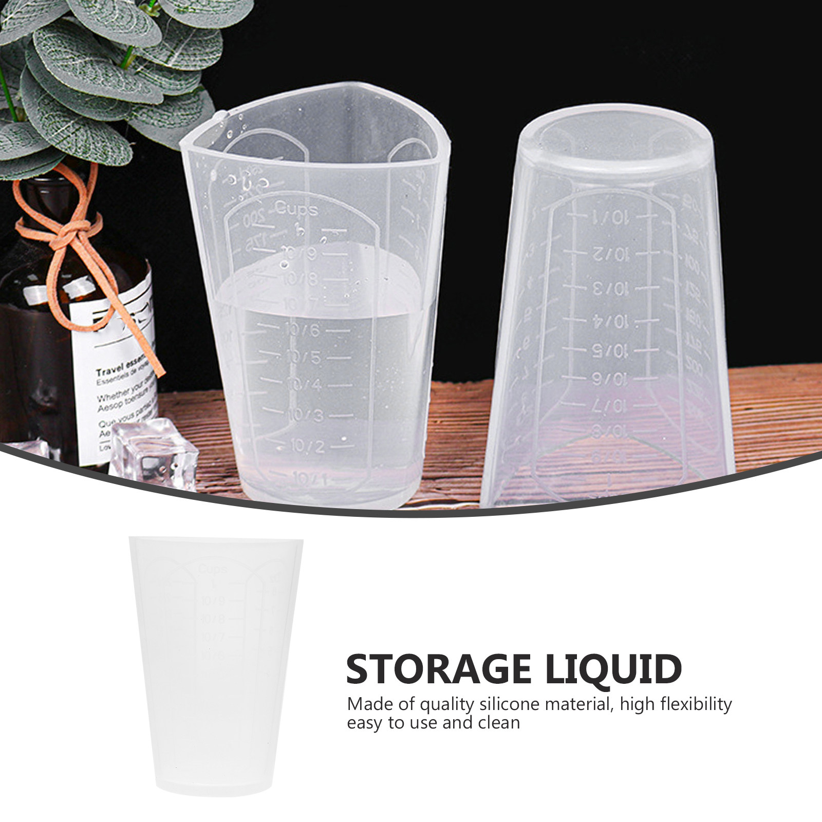 Copo medidor de silicone, form - Resin Mixing Cups Silicone Reusable Graduated avaliação e preço