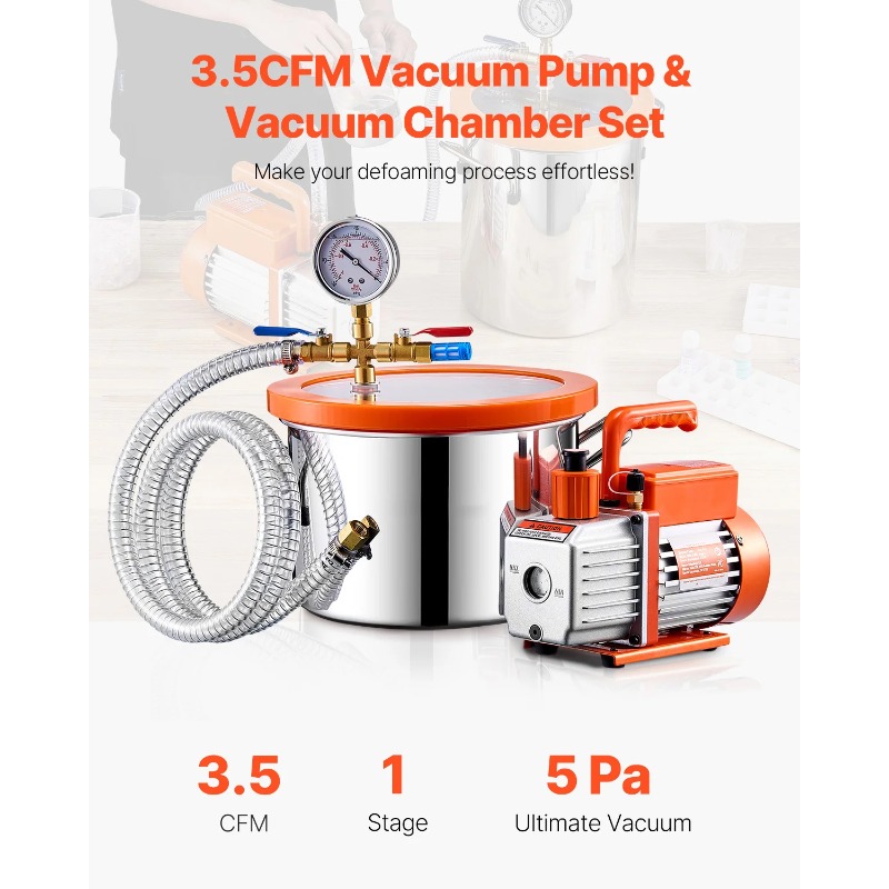 Câmara de Vácuo de 1.5 / 3 / 5 - Vacuum Degassing Chamber 3 Gallon Pump avaliação e preço
