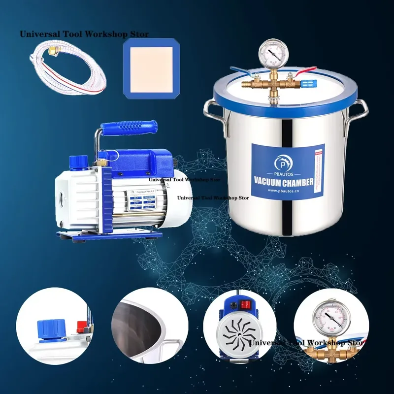 Bomba de Vácuo 4CFM e Kit de C - Vacuum Degassing Chamber 3 Gallon Pump avaliação e preço