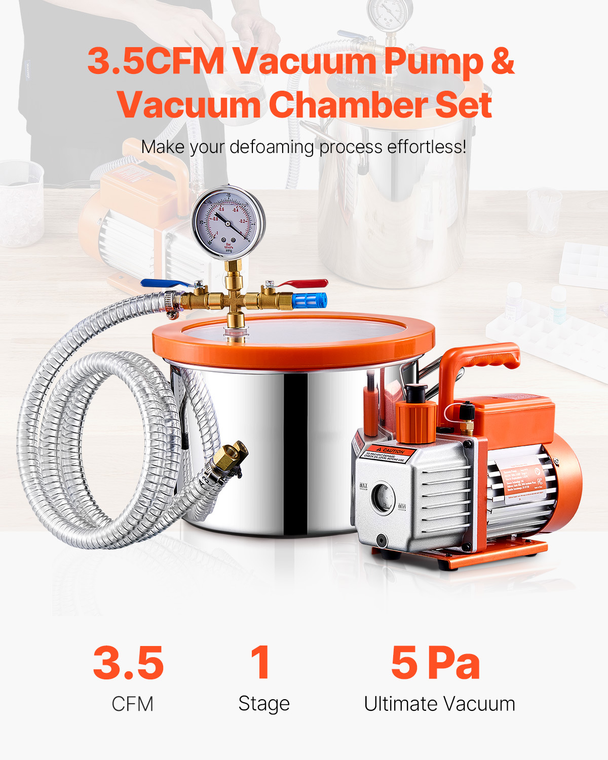 SucceBuy Câmara de vácuo de 1, - Vacuum Degassing Chamber 3 Gallon Pump avaliação e preço