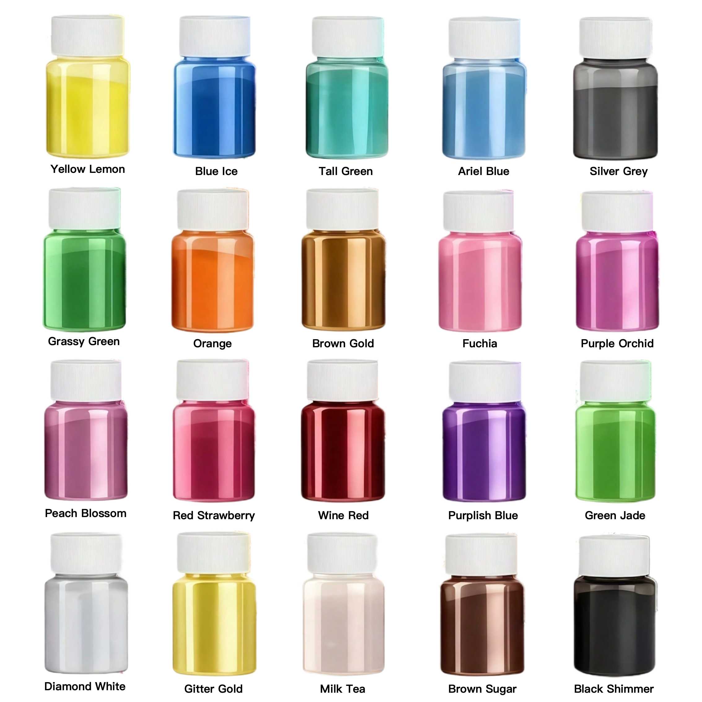 20 cores, 20 ml, pó de magnési - Mica Powder Pigment Metallic Color Epoxy avaliação e preço