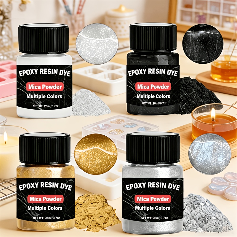 Pó de Mica em 4 Cores, Corante - Mica Powder Pigment Metallic Color Epoxy avaliação e preço